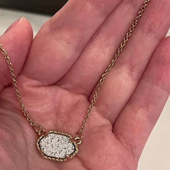 Silver Graphite Druzy Necklace - Picture 2 of 4